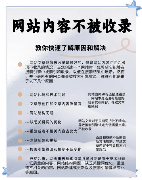 如何快速诊断并解决网站被搜索引擎不收录的问题？